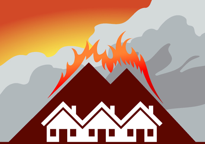 Mountain house fire